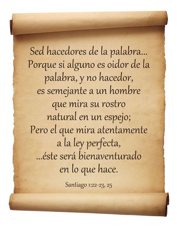 Santiago 1:22, 23 y 25